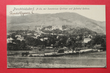 AK Perchtoldsdorf / 1912 / Sanatorium Gorlitzer und Bahnhof Rodaun / Strassen / Niederösterreich